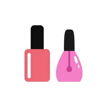 Nail polish bottle, icon. Vector illustration isolated on white background Stock Illustration