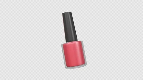 Nail Polish Bottle Rotating on a Transparent Background. Seamless Loop. 4K Stock Footage 304660258
