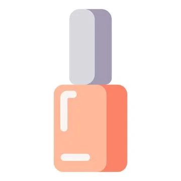 Nail polish bottle showing a flat design style, illustrating manicure, beauty Stock Illustration