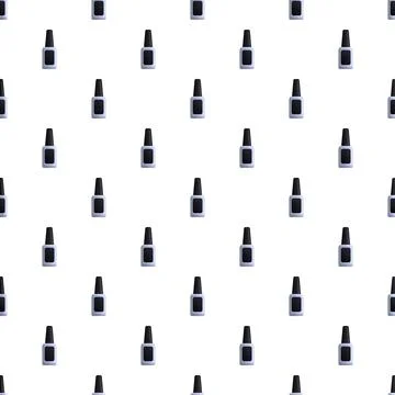 Nail polish bottles creating a seamless pattern background Stock Illustration