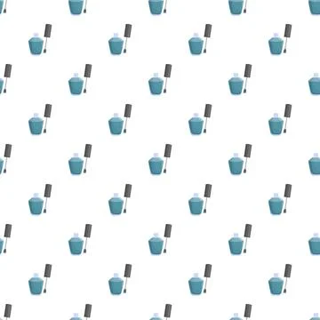 Nail polish bottles creating teal seamless pattern 스톡 일러스트