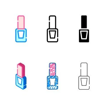 Nail polish color icon vector isolated forms Stock Illustration