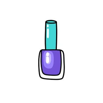 Nail polish doodle icon, vector color illustration Stock Illustration
