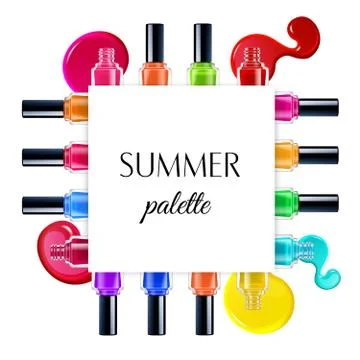 Nail Polish Frame Stock Illustration