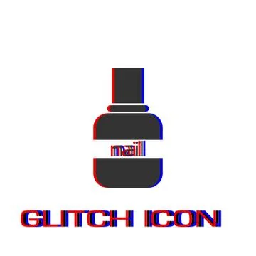 Nail polish icon flat. Stock Illustration