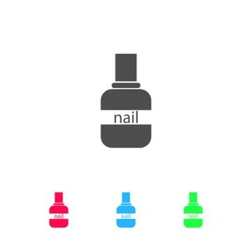 Nail polish icon flat. Stock Illustration