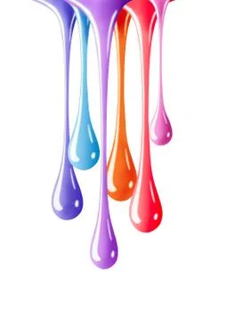 Nail polish liquid drops splash paint with glitter on white background Stock Illustration