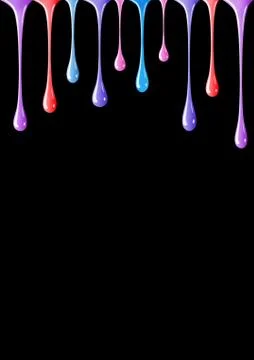 Nail polish liquid drops splash paint on black background Stock Illustration
