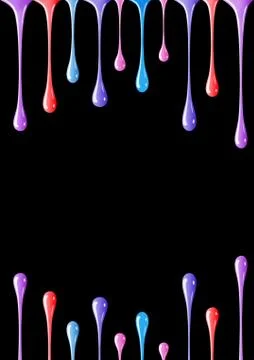 Nail polish liquid drops splash paint on black background Stock Illustration