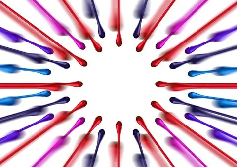 Nail polish liquid drops splash paint background on white. In motion circle Stock Illustration