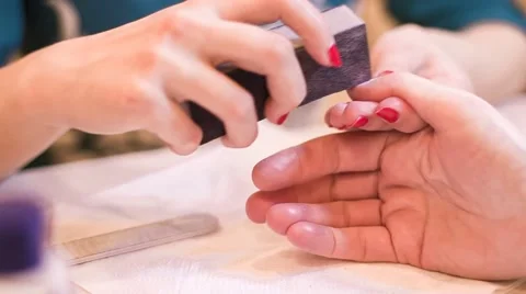 Nail Polish on the Nails Processing Video stock 67449628