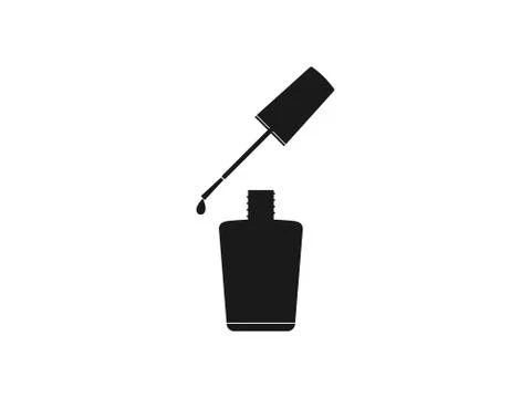 Nail polish, open bottle. Vector illustration, flat design. Illustrazione stock