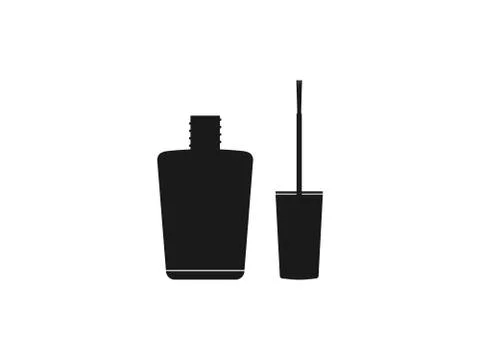 Nail polish, open bottle. Vector illustration, flat design. Stock Illustration
