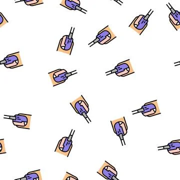 Nail polish procedure vector seamless pattern Illustrazione stock