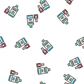 Nail polish remover bottles vector seamless pattern Stock Illustration