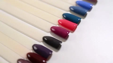 Nail polish samples for manicure Stock Footage 111436110