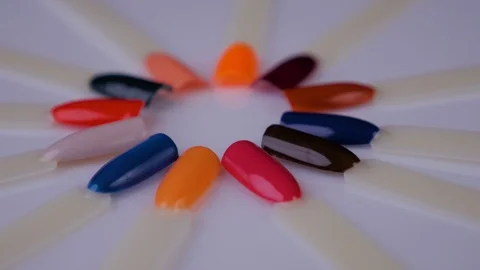 Nail polish samples for manicure. Stock Footage 123216800