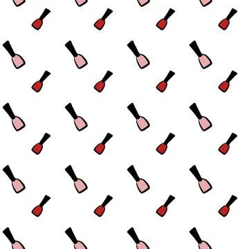 Nail polish, seamless pattern, vector. Stock Illustration