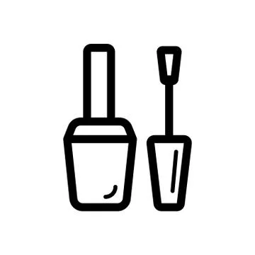 Nail polish vector icon. Black illustration on white background. Outline linear Stock Illustration