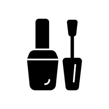 Nail polish vector icon. Black illustration on white background. Solid linear Illustrazione stock
