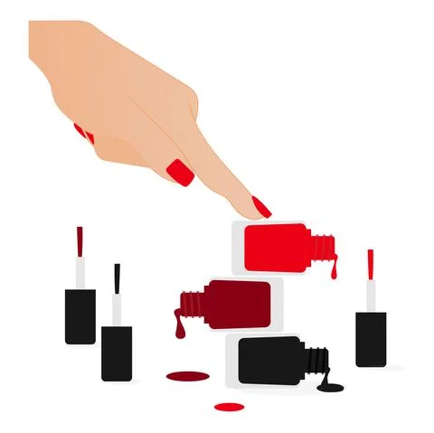 Nail polish vector illustration isolated. Stock Illustration