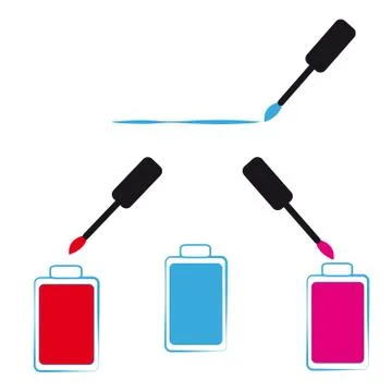 Nail polish on white background Stock Illustration
