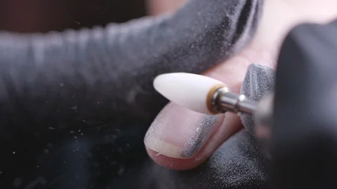 Nail polishing before applying gel shellac Stock Footage 128820281