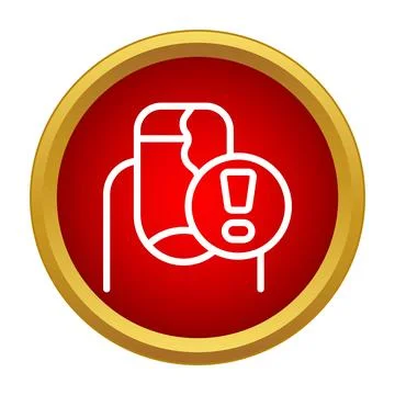 Nail problem warning icon on red background Illustrazione stock