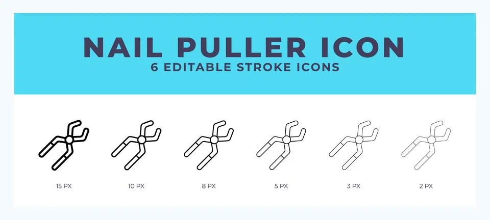 Nail puller line icon. Vector icon symbol. Logo illustration. Editable line.. Illustrazione stock