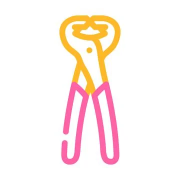 Nail puller pliers color icon vector illustration 스톡 일러스트
