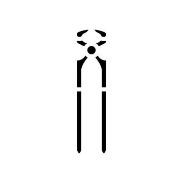 Nail puller pliers glyph icon vector illustration Stockillustratie