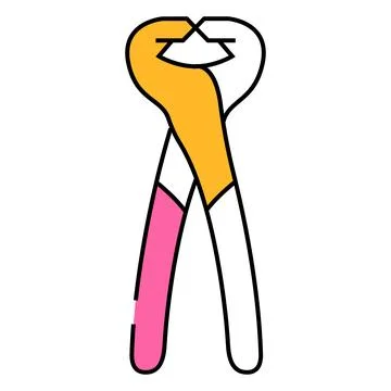 Nail puller pliers icon color illustration Illustrazione stock