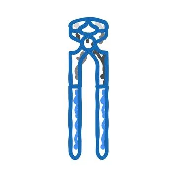 Nail puller pliers icon doodle illustration Illustrazione stock
