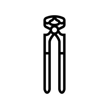 Nail puller pliers line icon vector illustration Illustrazione stock