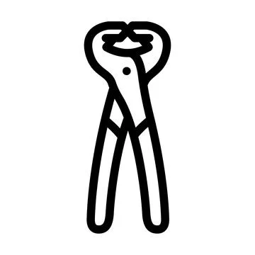 Nail puller pliers line icon vector illustration Stock Illustration