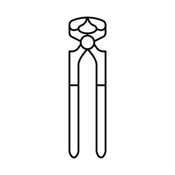 Nail puller pliers line icon vector illustration 스톡 일러스트