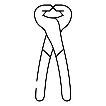 Nail puller pliers line icon vector illustration Illustrazione stock