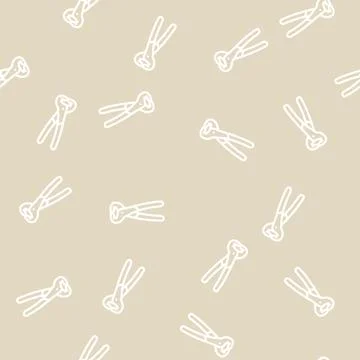 Nail puller pliers line vector seamless pattern Stock Illustration