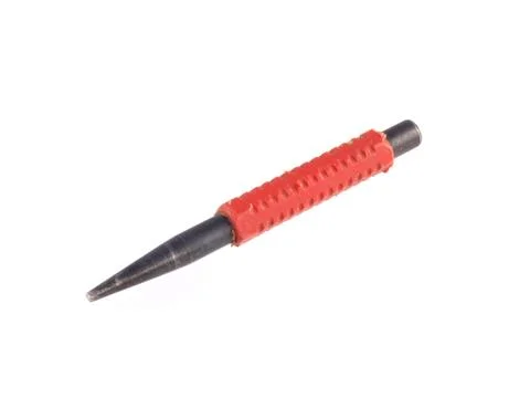 Nail punch on a white background Stock Photos