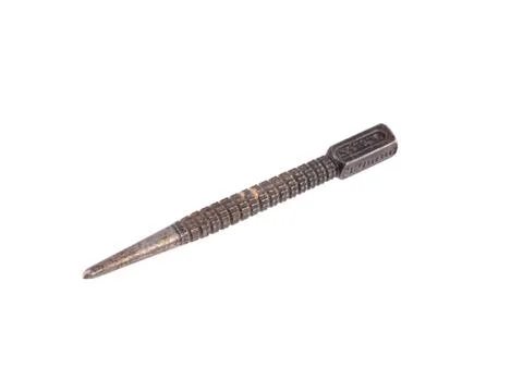 Nail punch on a white background Stock Photos
