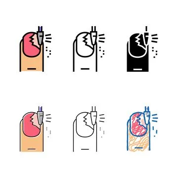 Nail range grinding color icon vector Stock Illustration