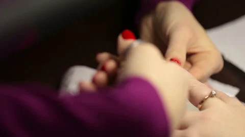 Nail salon . Manicure Stock Footage 60119600