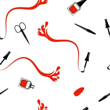 Nail salon seamless pattern design Stock Illustration