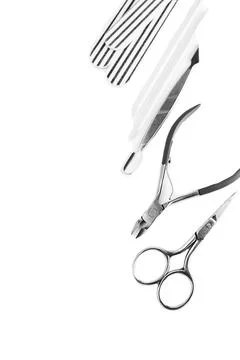 A nail set with a different tools Stock Photos