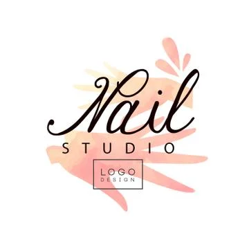 Nail studio logo design, creative template for nail bar, beauty saloon Stock Illustration