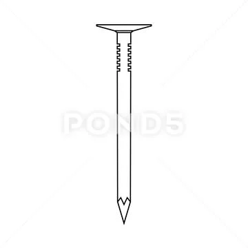 Vector Silhouette Bent Nail On White Background Sketch Outline Creative  Photo And Picture For Free Download - Pngtree
