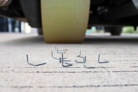 Nail trap and sharp Stockfoto's