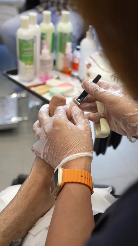 Nail Treatment Close-Up Stock Footage 314901116