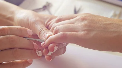 Nail Treatment to Hands Stock Footage 72963507