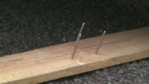 Nail into Tyre Stock Footage 245953024